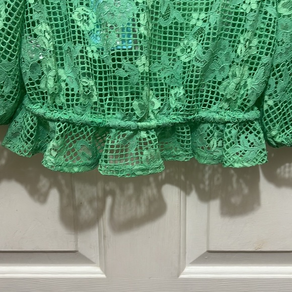 Unknown Brand Green Lace Crochet Crop Top - Picture 5 of 7
